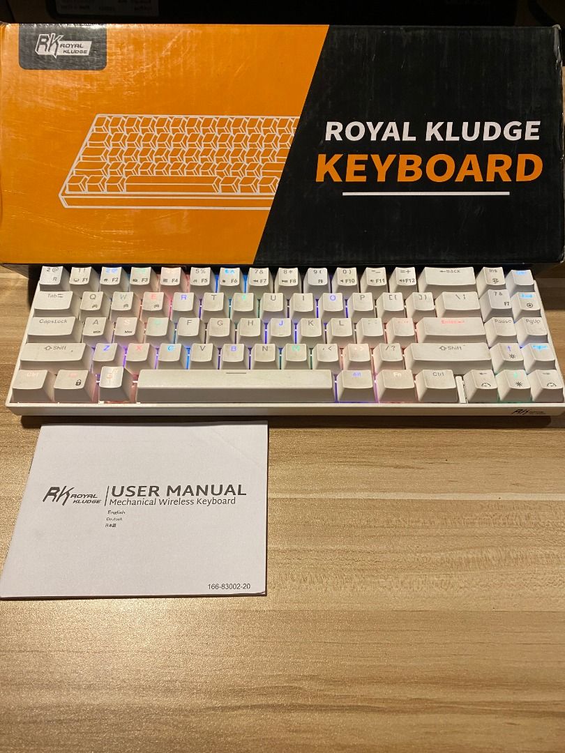 RK ROYAL KLUDGE RK71 White Red Switch (Category: Computer Keyboard) located in Quezon City. Submitted by projectzeroo26 (Listing ID 1465500412, Image 1). Description: - Model: Royal Kludge RK71 Wireless Mechanical Keyboard - Color: Clean White with vibrant RGB backlighting through every key - Condition: Excellent, like-new with no noticeable scuffs or marks - Inclusions: Original box and user manual included - Features: Fully customizable softwar