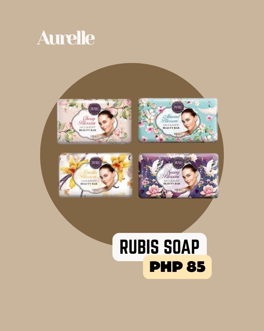 Rubis soap (Category: Body Care) located in Manila. Submitted by aurelleph (Listing ID 1465516089, Image 1). Description: FOLLOW OUR FB, IG and TIKTOK Stay updated with our latest products, new arrivals, announcements, and restocks. IG: @aurellephofficial FB: Aurelle TIKTOK: aurellephofficial See you there! ♡.