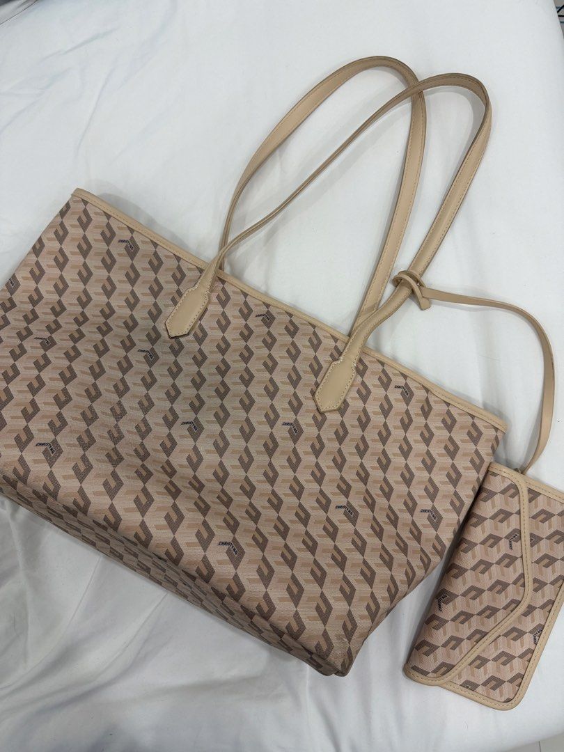 RUSSO MEDIUM MONOGRAM TOTE BAG- BEIGE (Category: Tote Bags) located in Taguig. Submitted by a.e_closet (Listing ID 1465476725, Image 1). Description: There’s a bit stain inside the bag that can be washed (i can send pics).