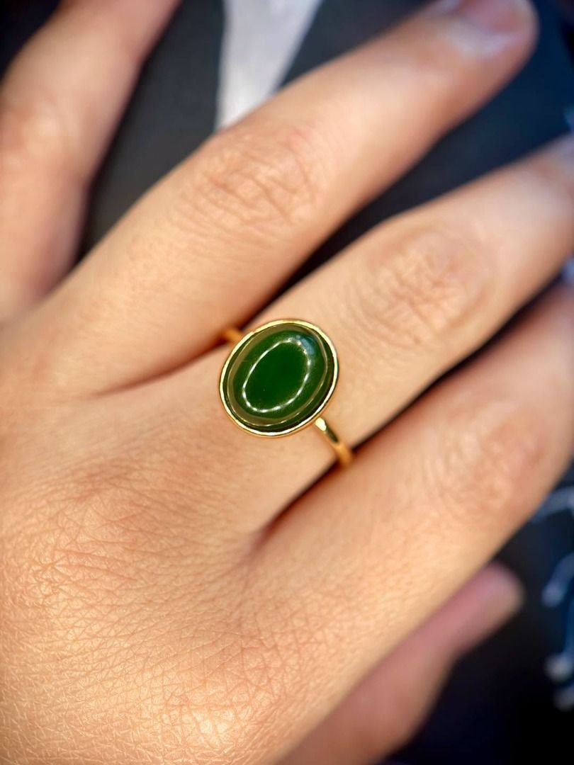 S5 NATURAL JADE CABOCHON RINGS (Category: Rings) located in Baguio. Submitted by asna_taku (Listing ID 1465466936, Image 1). Description: 💚✨ NATURAL JADE CABOCHON RINGS ✨💚 Simple, elegant, and that beautiful deep jade green that makes a piece look effortlessly expensive. 💚 ✨ Natural Jade Cabochon ✨ Brand New ✨ 925 Silver — Silver Plated in Gold 💍 Sizes 5, 6❌, 7❌, 8❌, 9 ❌& 10❌ Perfect for everyday elegance or stacking with your other rings. Th