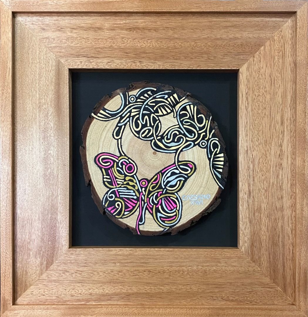 Sacred Earth #25 - Caesar "Caesario" Sario (Category: Art & Prints) located in Taguig. Submitted by drybrushgallery (Listing ID 1465404159, Image 2). Description: Sacred Earth #25 Caesar "Caesario" Sario, 2026 Oil and Surfpaint on Wood Artwork Dimension: 8" x 8" with Certificate of Authenticity PM FOR INQUIRY 0917 565 2917 .