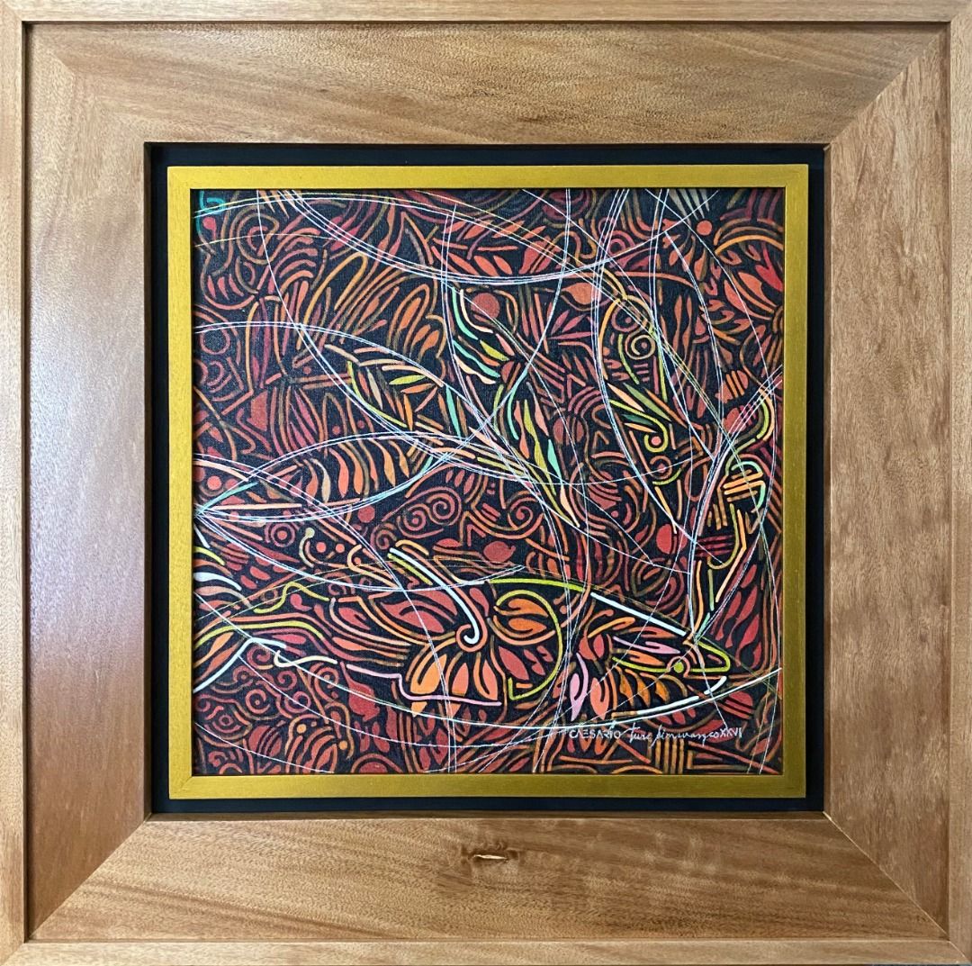 Sacred Earth #26 - Caesario & Turs (Category: Art & Prints) located in Taguig. Submitted by drybrushgallery (Listing ID 1465410074, Image 2). Description: Sacred Earth #26 Caesario & Turs, 2026 Oil and Surfpaint on Canvas Artwork Dimension: 15" x 15" with Certificate of Authenticity PM FOR INQUIRY 0917 565 2917 .