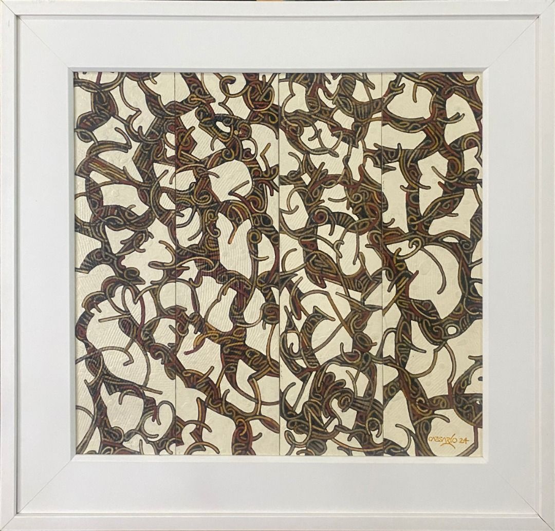 Sacred Earth: Drought - Caesar "Caesario" Sario (Category: Art & Prints) located in Taguig. Submitted by drybrushgallery (Listing ID 1465423743, Image 2). Description: Sacred Earth: Drought Caesar "Caesario" Sario, 2024 Enamel, Oil on Canvas Artwork Dimension: 20" x 21" with Certificate of Authenticity PM FOR INQUIRY 0917 565 2917 .