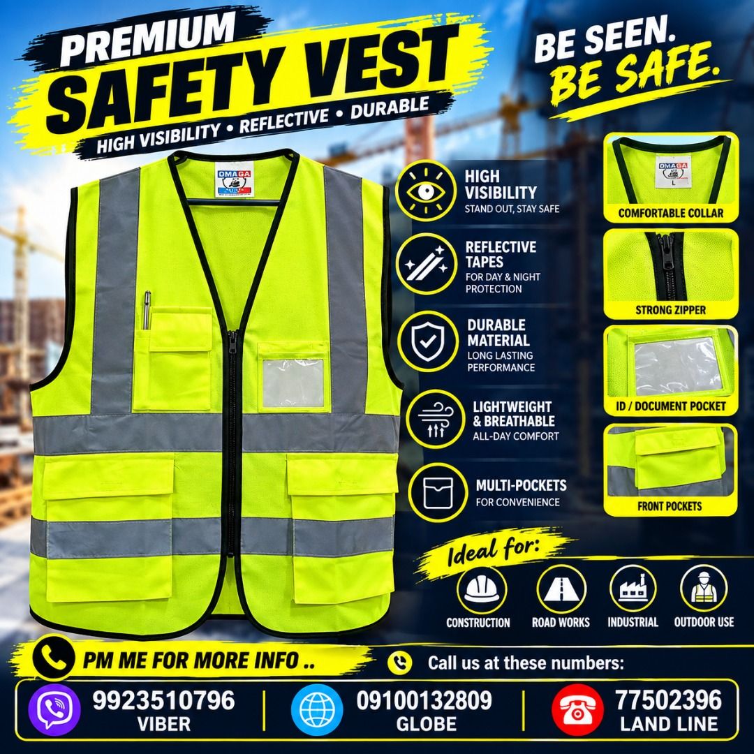 SAFETY VEST (Category: Looking For) located in Paranaque City. Submitted by buynowbilikanow (Listing ID 1465442639, Image 1). Description: ✅ Guaranteed lowest price ✅ Quality products ✅ Big discount for bulk orders ✅ 100% LEGIT TRUSTED SUPPLIER! ✅ With Complete Legal Documents ✅ BIR Registered We Supply All Kinds Of PPE Supplies, Raincoat, Hard Hat, Cooler Box, Plastic Trash Bin, Road Barriers, Kayak Boats, Crystal Kayak, Traffic Cone, T-Bollards