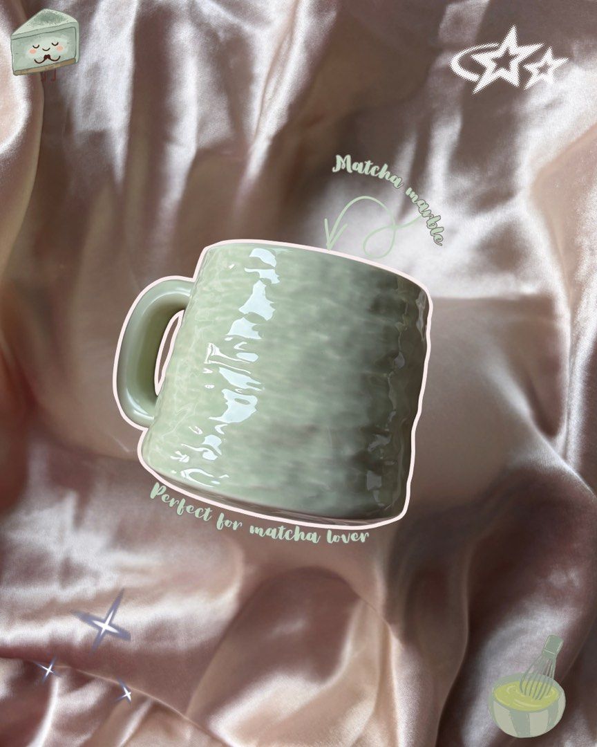 Sage Cloud Matcha Mug (Category: Coffee & Tea Tableware) located in Manila. Submitted by mugandsips (Listing ID 1465532076, Image 1). Description: Sage Cloud Marble Mug 🍵 Brandnew Condition No Dents -✨Unique Design - 🍵 Unique colors -🎀 Cute and aesthetic designs -🎁 Gift ideas, for birthdays and special occasions -🌷 Perfect for your home, office, or study desk Price- 450.00 Location- South Caloocan Courier- Lalamove/ J&T.