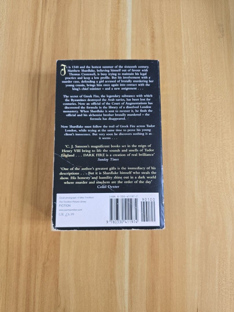 Dark Fire by Cj Sansom (Category: Storybooks) located in Trece Martires City. Submitted by closette.ph (Listing ID 1465405352, Image 2). Description: 💌 click photos to view full item 🌷Genre : Mystery / Thriller - rfs : apartment cleanout 🌸 - Mass-market Paperback Edition - Authentic copy - personal preloved books - has signs of usage - colors may vary due to lighting.