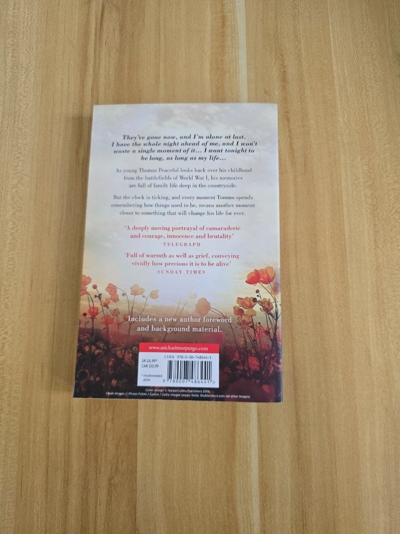 Private Peaceful by Michael Morpurgo (Category: Storybooks) located in Trece Martires City. Submitted by closette.ph (Listing ID 1465407199, Image 2). Description: 💌 click photos to view full item 🌷Genre : Historical Fiction / War - rfs : apartment cleanout 🌸 - Paperback Edition, authentic copy - personal preloved books - has signs of usage - colors may vary due to lighting.