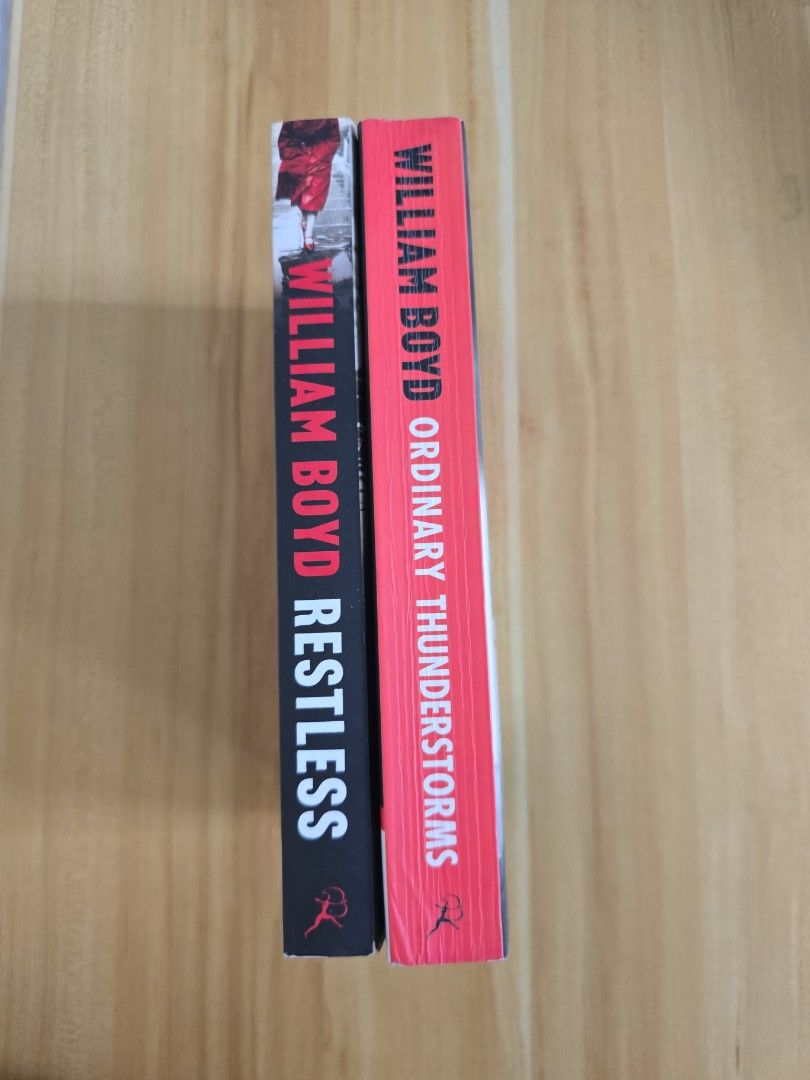 Take All William Boyd Books (Category: Storybooks) located in Trece Martires City. Submitted by closette.ph (Listing ID 1465410955, Image 3). Description: 💌 click photos to view full item 🌷Genre : Spy / Thriller - rfs : apartment cleanout 🌸 - Paperback Edition, authentic copy - personal preloved books - has signs of usage - colors may vary due to lighting.