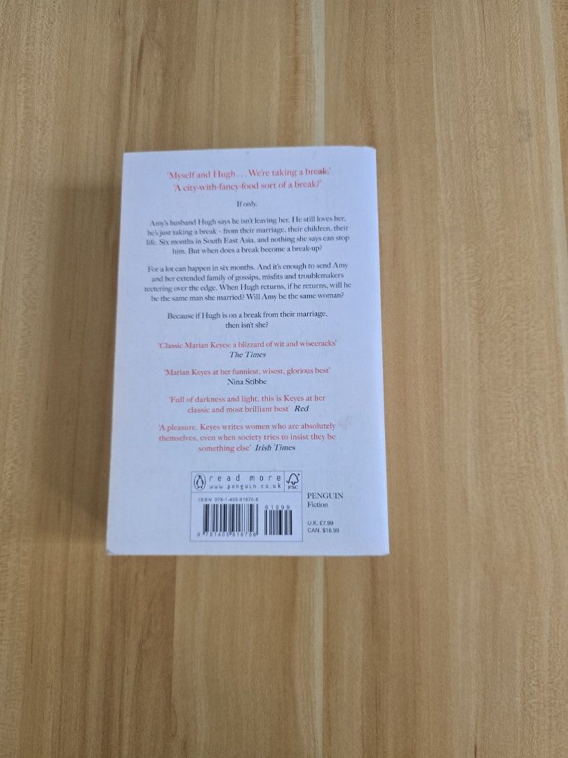 The Break by Marian Keyes (Category: Storybooks) located in Trece Martires City. Submitted by closette.ph (Listing ID 1465412770, Image 2). Description: 💌 click photos to view full item 🌷Genre : Romance - rfs : apartment cleanout 🌸 - Paperback Edition, authentic copy - personal preloved books - has signs of usage - colors may vary due to lighting.