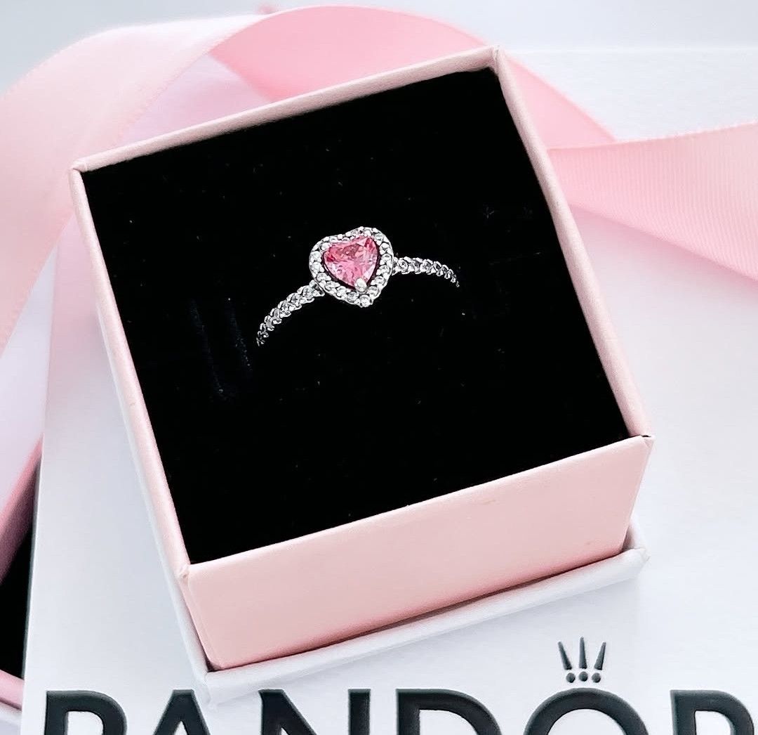 SALE❗Pandora Elevated Pink Heart Ring (Category: Rings) located in Manila. Submitted by badaloves_u (Listing ID 1465492294, Image 1). Description: - 💯 Authentic Pandora with Authenticity ALE marks - FREE Box and Paper bag 🛍️ - ✨ FREE Cleaning to any Pandora Store 🛵 LALAMOVE courier for same day delivery 🚚 J&T provincial courier.