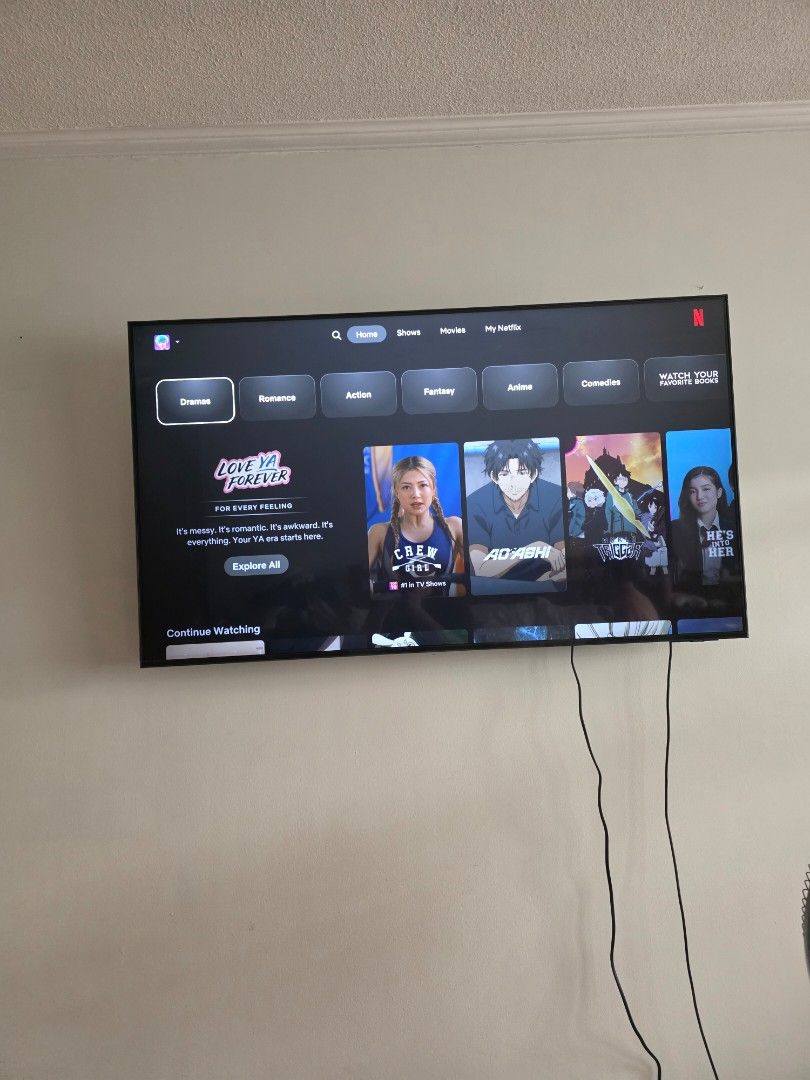 Samsung 55" Crystal UHD TV Wall Mounted (Category: TV) located in Manila. Submitted by kevdan18 (Listing ID 1465403315, Image 2). Description: - Smart TV with built-in Netflix, YouTube, Disney+, and Samsung TV Plus - Clean, flawless display ideal for movies and binge-watching - Comes complete with power cord, remote, and wall mount - Condition: Excellent and fully working - Pick up ready Model: UAP55DU7000GXXP.