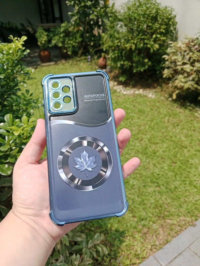 Samsung A53 5g Maple Leaf Casing (Category: Cases & Sleeves) located in Quezon City. Submitted by bluishiken (Listing ID 1465401249, Image 2). Description: Phone case for Samsung A53 5g - Design: Unique maple leaf accent with autofocus branding and glossy blue finish - Protection: Reinforced corner bumpers for shock absorption and extra durability - Condition: Brand new - Color: Blue - Features: Precise cutouts for camera lenses, speakers, and po