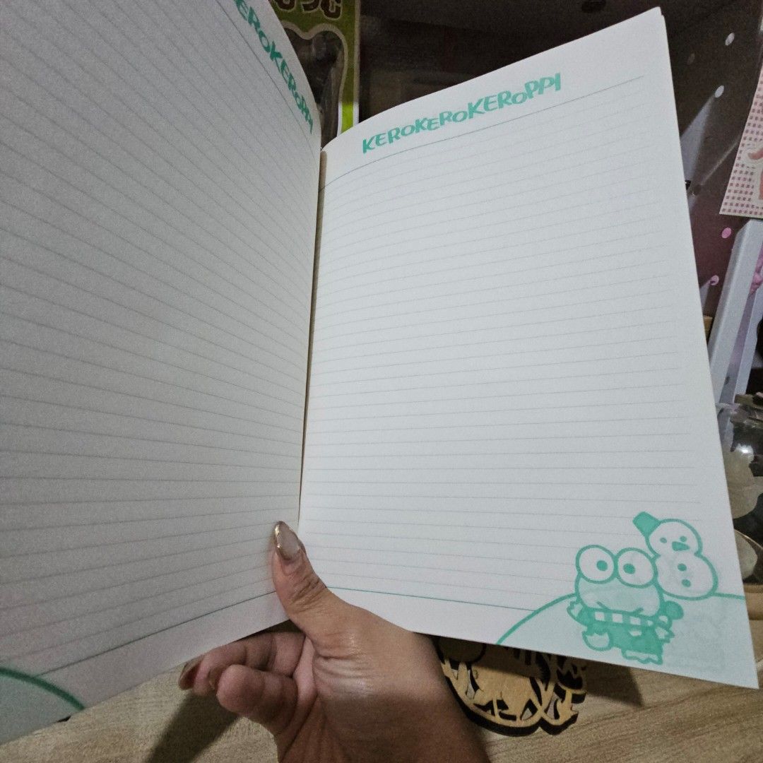Sanrio KerokeroKeroppi Notebook (Category: Stationery & School Supplies) located in Manila. Submitted by lovelylovesjapan (Listing ID 1465415958, Image 3). Description: 🌸The item is on-hand and authentic from Japan 🌸Mode of Payment (MOP): GCASH/Bank Transfer 🌸Mode of Delivery (MOD): J&T or Lalamove (Shipping every Saturday and Sunday) Notes: 🩷Breakable items are packed with care and caution. Seller will not be held liable for any damages incu