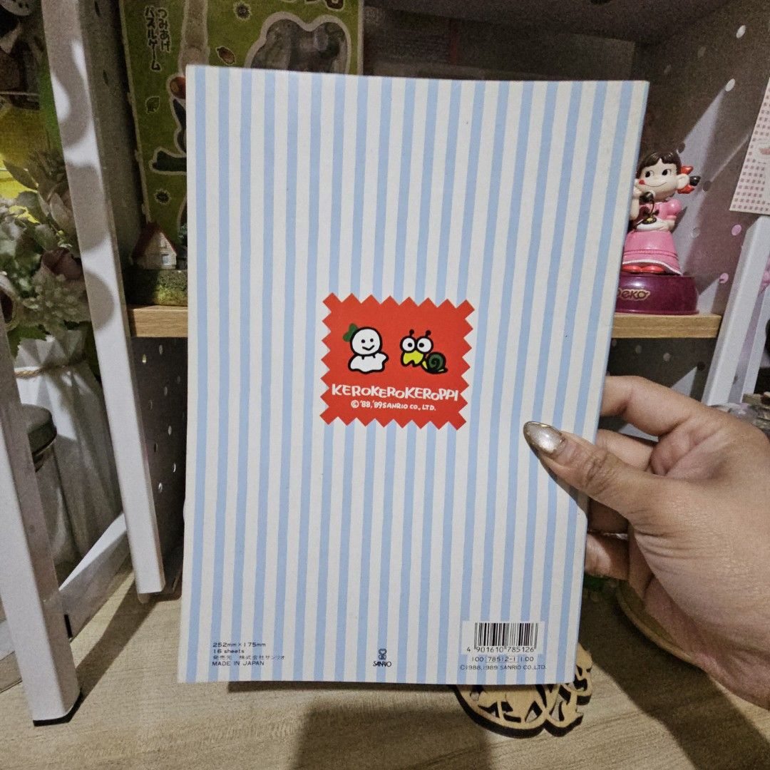 Sanrio KerokeroKeroppi Notebook (Category: Stationery & School Supplies) located in Manila. Submitted by lovelylovesjapan (Listing ID 1465416276, Image 2). Description: 🌸The item is on-hand and authentic from Japan 🌸Mode of Payment (MOP): GCASH/Bank Transfer 🌸Mode of Delivery (MOD): J&T or Lalamove (Shipping every Saturday and Sunday) Notes: 🩷Breakable items are packed with care and caution. Seller will not be held liable for any damages incu