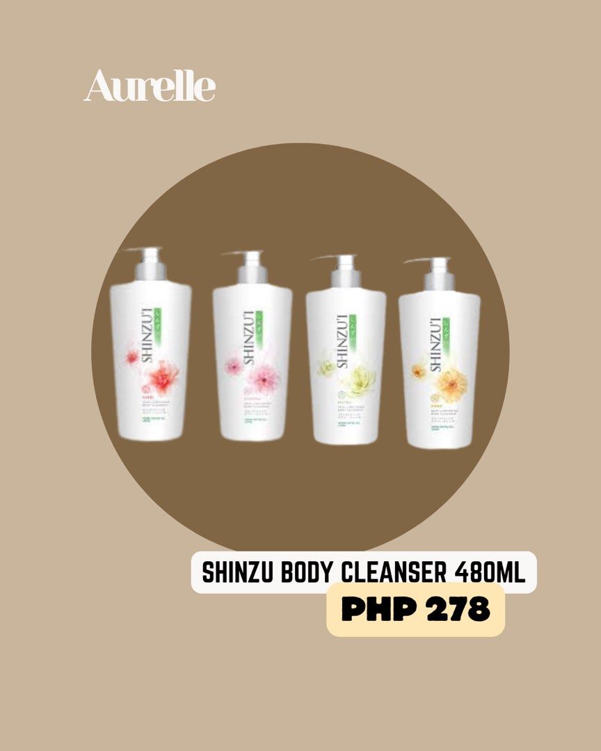 Shinzu body cleanser (Category: Body Care) located in Manila. Submitted by aurelleph (Listing ID 1465524732, Image 1). Description: 🎀FOLLOW OUR FB, IG AND TIKTOK Stay updated with our latest products, new arrivals, announcements, and restocks. IG: @aurellephofficial FB: Aurelle TIKTOK: aurellephofficial See you there! ♡ .