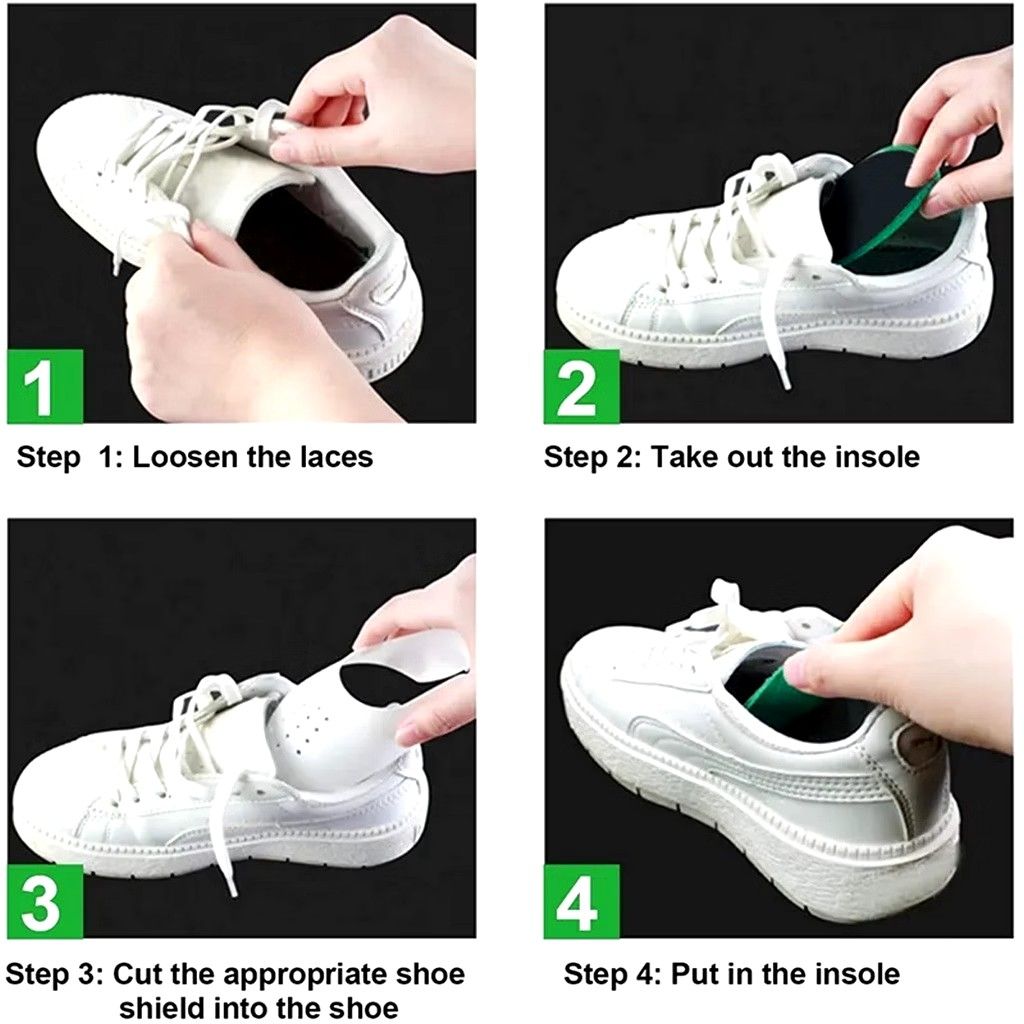 Shoe shield for snicker 2pair (Category: Shoe inserts & accessories) located in Valenzuela. Submitted by diane.35 (Listing ID 1465500693, Image 3). Description: - Brand new and unused in original plastic packaging - Prevents ugly toe creases and keeps sneakers looking fresh - 27 ventilation holes provide breathability and keep feet dry - Anti-slip grip dots prevent sliding inside your shoes - Flexible material can be easily trimmed with scissors 