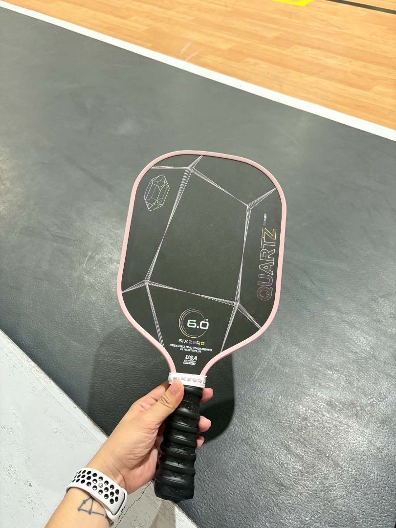 Six Zero Quartz Pickleball Paddle Pink (Category: Racket and Ball Sports) located in Tuguegarao City. Submitted by dfchokee66196 (Listing ID 1465457813, Image 2). Description: - Item: Six Zero Quartz Paddle (Pink) - Usage: Used for about 2 weeks lang, lots of life left - Condition: Already wrapped with grip tape - Reason for selling: Upgraded to a different model - Inquiries: Send a message for more pictures or videos.