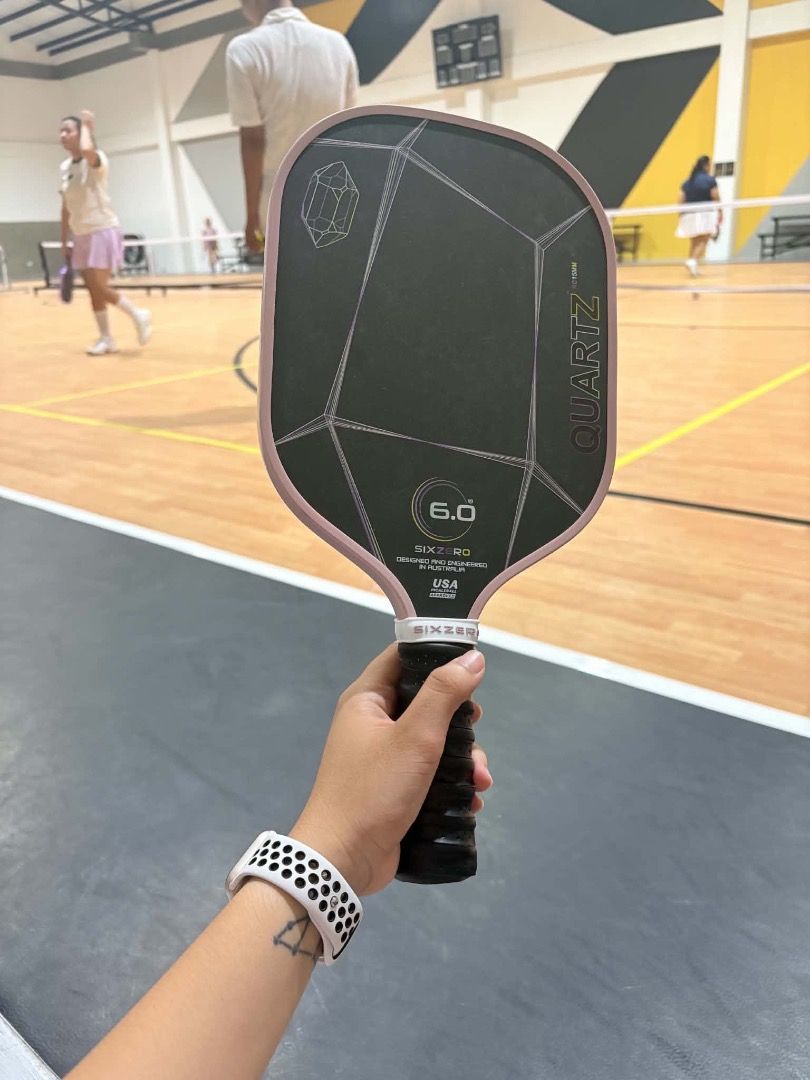 Six Zero Quartz Pickleball Paddle Pink (Category: Racket and Ball Sports) located in Tuguegarao City. Submitted by dfchokee66196 (Listing ID 1465457813, Image 3). Description: - Item: Six Zero Quartz Paddle (Pink) - Usage: Used for about 2 weeks lang, lots of life left - Condition: Already wrapped with grip tape - Reason for selling: Upgraded to a different model - Inquiries: Send a message for more pictures or videos.