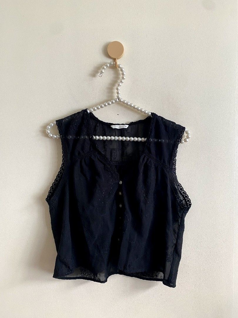 Small Zara Sheer Blouse (Category: Others Tops) located in Castillejos. Submitted by lalainecloset22 (Listing ID 1465400529, Image 2). Description: Zara Sheer Blouse siZe small missing one button.