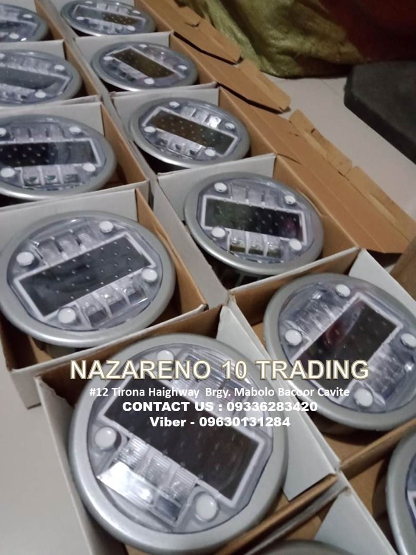 Solar Road Studs Road Blinker (Category: Looking For) located in Bacoor. Submitted by kajezame.2021 (Listing ID 1465447670, Image 1). Description: Solar Road Studs Road Blinker For More Details and Discount Contact Ms. Karen NAZARENO 10 TRADING 0963 0131 284 0933 6283 420 0956 7028 557 0933 8559 510 Landline: Look for Ms. Karen (046 ) 416 3920 Also available: • Traffic cone • Parking Block stopper • Hooded trash bin • Road Plastic Barrier • Spill
