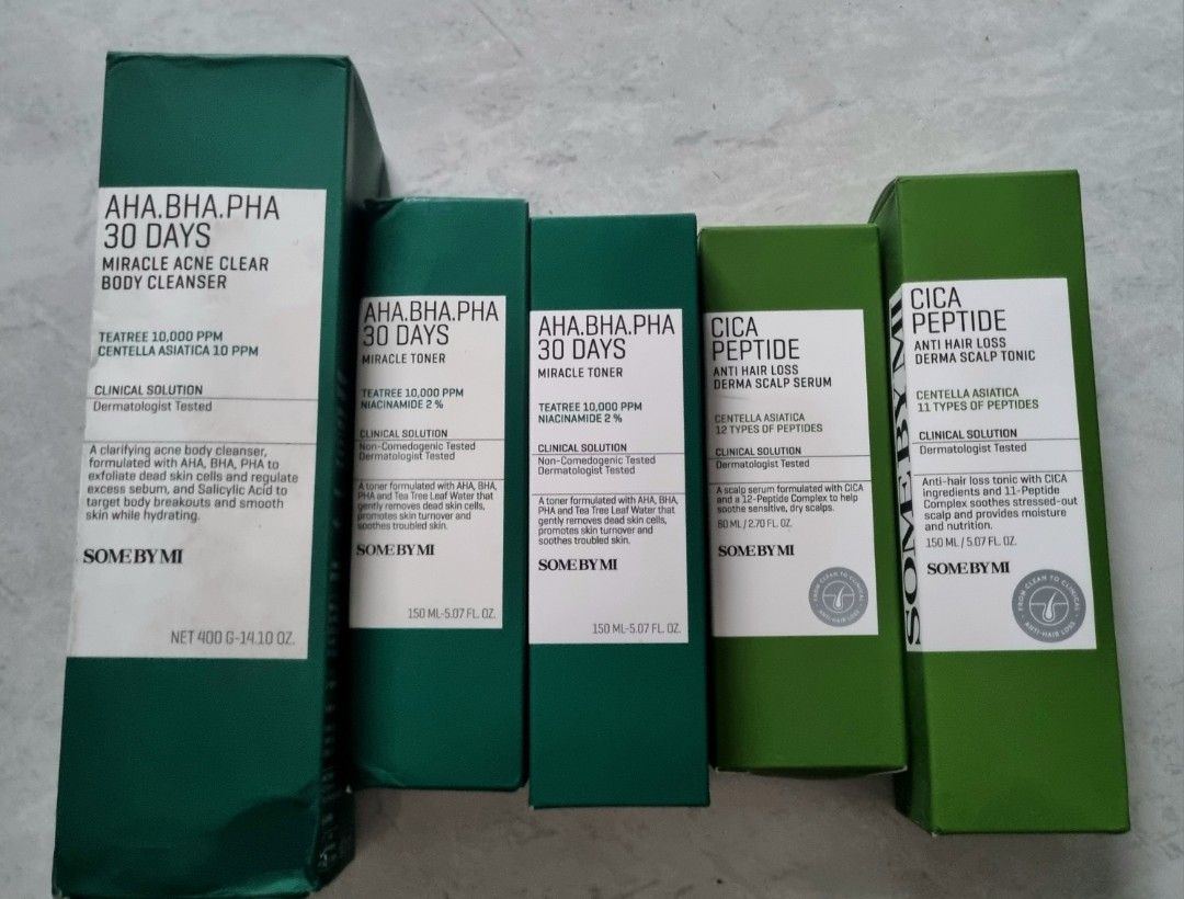 SOME BY MIproduct (Category: Face Care) located in Tanza. Submitted by fashion_bt (Listing ID 1465442788, Image 1). Description: Some by mi Product Korean Brand 5pcs set for 3000.00 Loc. Tanza, Cavite Shipping via Jnt or lalamove.