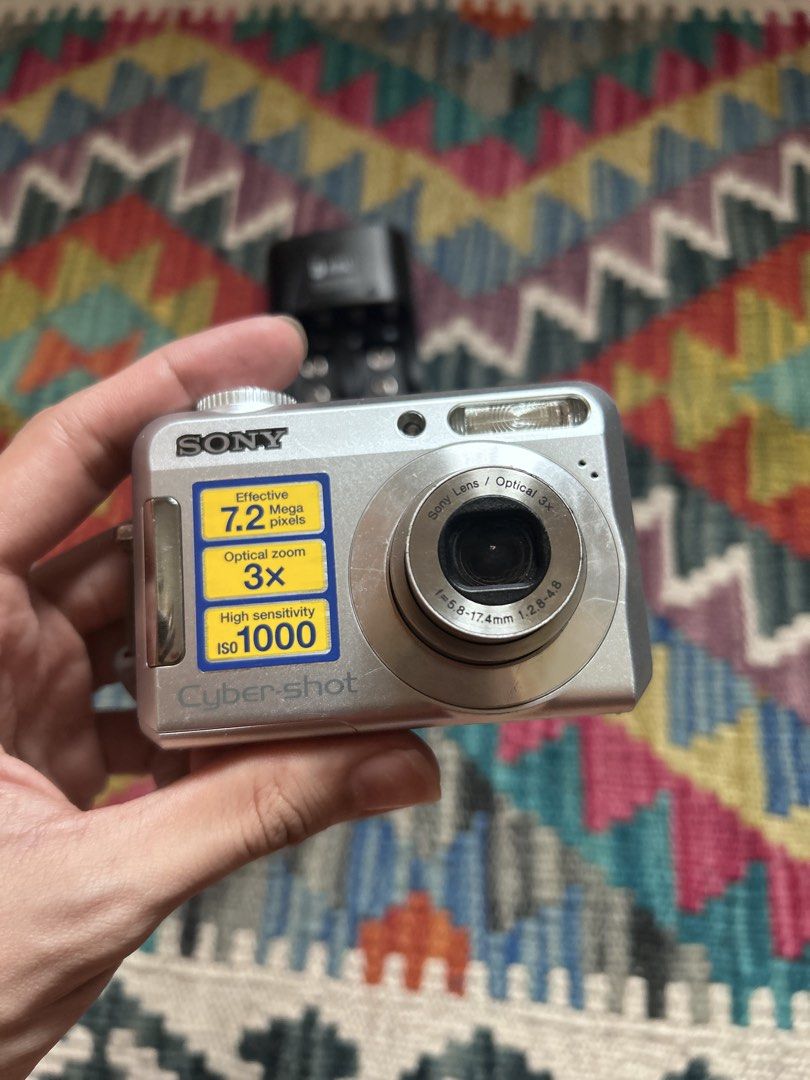 Sony Cyber-shot DSC-S650 7.2MP Digital Camera (Category: Cameras) located in Pandi. Submitted by demmyyy (Listing ID 1465519428, Image 2). Description: Camera Details: • 7.2 Megapixels • 3x Optical Zoom • Condition: 100% No functional issues. Crisp Outputs, Flash, zoom, and all buttons are working perfectly. • Cosmetic Condition: 8.5/10 (few minor scratches but barely visible & 2 white dots on screen not affecting the outputs) Inclusions: • Camer
