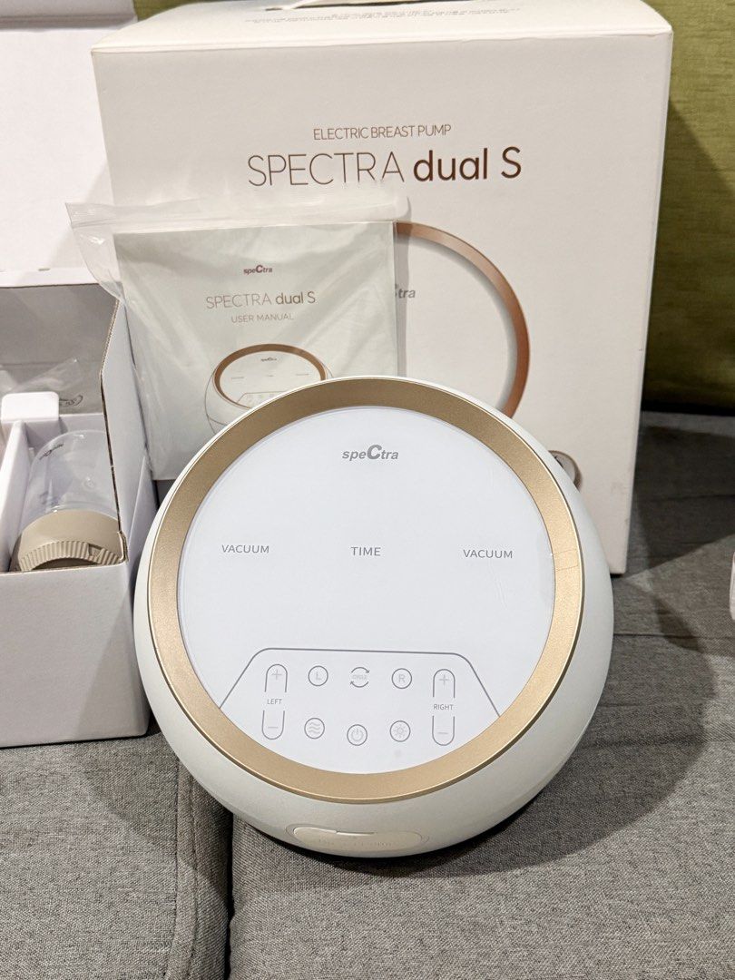 Spectra Dual S Electric Breast Pump (Category: Breastfeeding & Bottle Feeding) located in Manila. Submitted by angel1791 (Listing ID 1465385552, Image 2). Description: Selling for 8800 Brand New Components Sealed Brand New Charger Brand New Bottles Pump Used less than a week - Authentic Spectra Dual S electric breast pump set - Dual motor setup with independent left and right suction controls for customized pumping - Includes original box and use