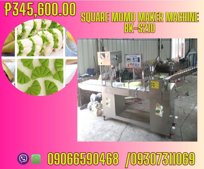 Square momo maker machine BK-S210 (Category: Looking For) located in Aroroy. Submitted by 09307311069 (Listing ID 1465422483, Image 1). Description: Square momo maker machine BK-S210 ₱345,600.00 "Model: BK-S210 Capacity: 1000-9000 pcs/h Power: 1.5KW Bun weight: 10-150g/pcs Weight: 400kgs Dimension: 650*1500*2300" ✅ Quality products ✅ Big discount for bulk orders ✅ 100% LEGIT TRUSTED SUPPLIER! ✅ With Complete Legal Documents ✅ BIR Registered ☎️ Fo