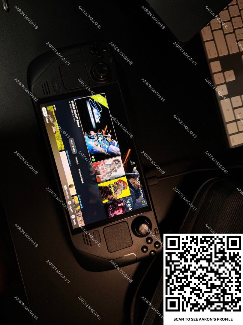 Steam Deck OLED 512GB (Category: Other Mobile & Gadget Accessories) located in Manila. Submitted by aaronmghs (Listing ID 1465502635, Image 1). Description: - Purchased last January 2026 - 100% Battery Health - Original Charger + Original Case - Warranty still active + 1 Year extended warranty - No issues or repairs - Barely used and near-mint condition - Screen Protector installed.