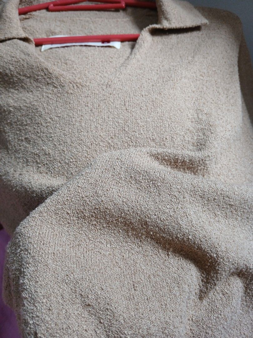 Straightforward Boundless Basics Brown Collared Sweater Size S (Category: Others Tops) located in Antipolo. Submitted by ukaylala (Listing ID 1465405764, Image 3). Description: - Brand: Straightforward Boundless Basics - Style: Brown collared knit sweater with V-neckline and short sleeves - Size: Small (tag attached inside collar) Width: 16.9inches length: 17.5 inches - Material & Texture: Soft, textured fabric with ribbed hem and cuffs - used on