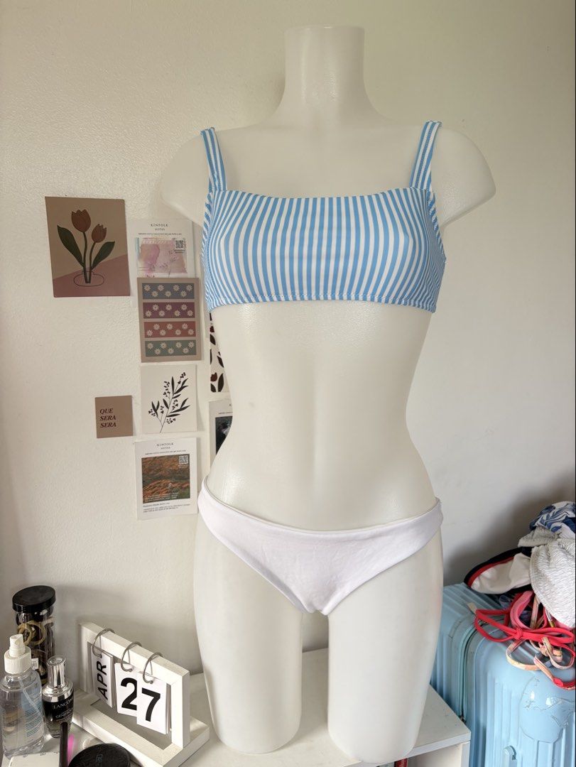 striped set (Category: Bikinis & Swimsuits) located in Manila. Submitted by lavieelle (Listing ID 1465488302, Image 1). Description: - brand new & no flaws - best fit small to medium frames - bought in landmark - rfs: decluttering .