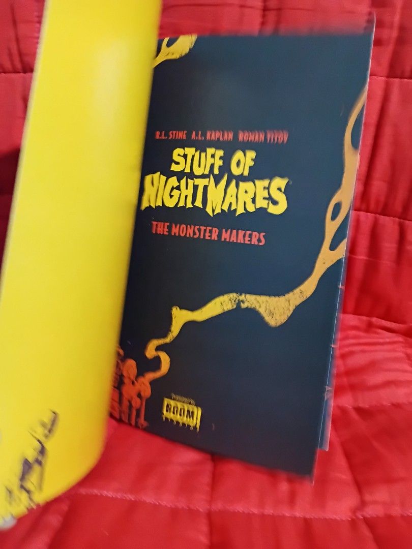 Stuff of Nightmares: The Monster Makers Comic Book (Category: Comics & Manga) located in Manila. Submitted by krishna_ayanami (Listing ID 1465439640, Image 2). Description: - Title: Stuff of Nightmares: The Monster Makers - Creator: Written by R.L. Stine, art by A.L. Kaplan and Roman Titov - Publisher: Boom! Studios - Condition: Great collectible condition with original price tag attached on the cover - Features: Vibrant and striking horror artwo