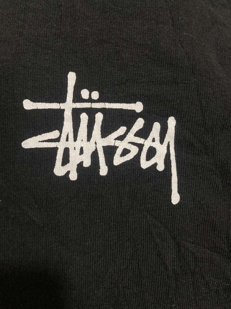 Stussy Basic Logo (Category: Tshirts & Polo Shirts ) located in Zamboanga. Submitted by deensthrifting (Listing ID 1465385622, Image 2). Description: Stussy Basic Logo Size L 23x28 9/10 Color rate or better Very good condition -bb hairlines on small logo, see pic.