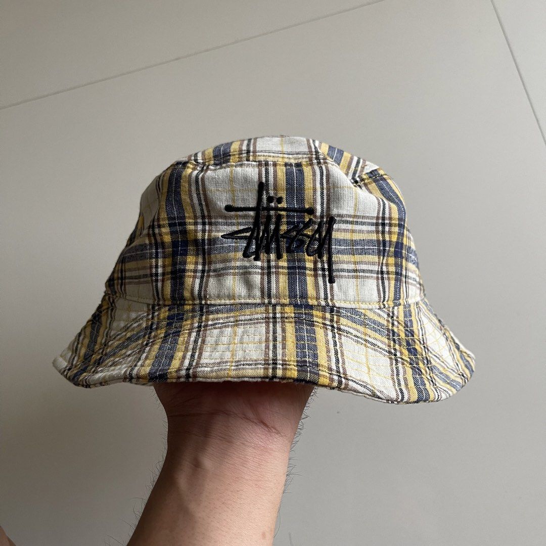 STUSSY PLAID BUCKET HAT (Category: Caps & Hats) located in Cabanatuan. Submitted by thriftst4r.ph (Listing ID 1465508781, Image 2). Description: Condition: 9.5/10 Color rate: 9.5/10 Flaws: Shipping fee is not yet included. Tags are already provided, judge for yourself. Kindly wash before use for extra comfort. PLEASE MANAGE YOUR EXPECTATIONS. COLOR MAY VARY DUE TO LIGHTING. .