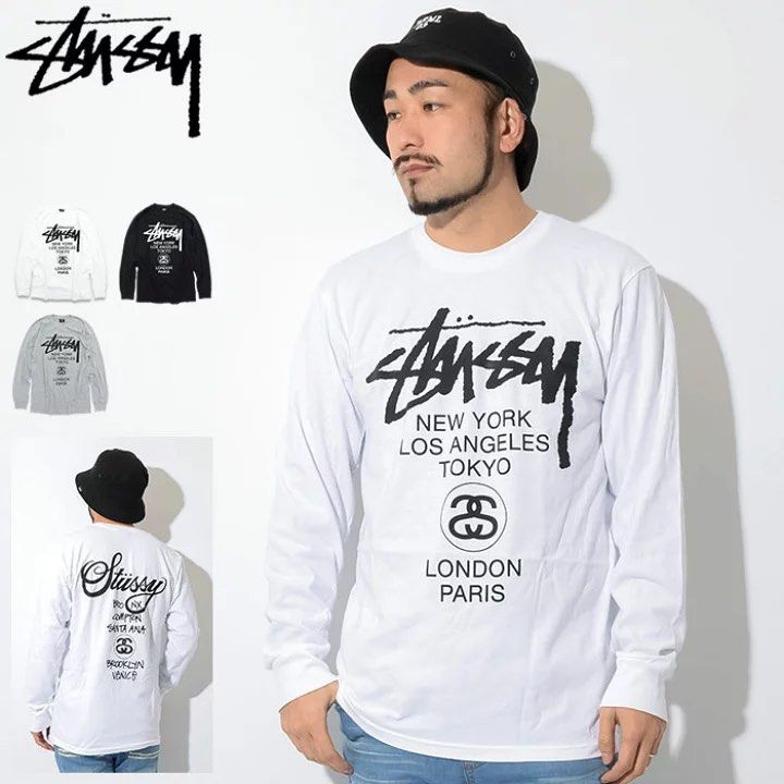 Stussy World Tour L/S (Category: Tshirts & Polo Shirts ) located in Puerto Princesa. Submitted by midas24k (Listing ID 1465552669, Image 1). Description: Stussy World Tour L/S Tagged Size: Small Dimensions Inches length: 29.5 Inches width: 18 Condition: Excellent Color rate: 9.5 Flaws: None 1,400 shipping fee is not yet included..