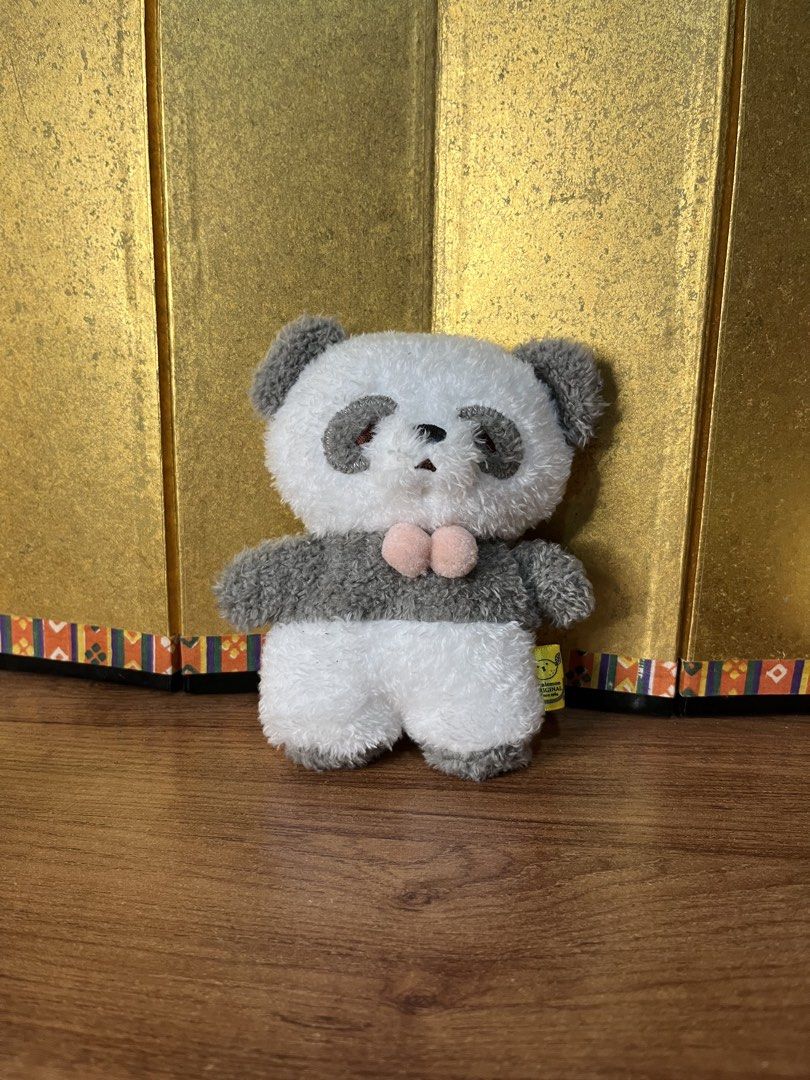 Sunlemon Fluffy Tatton Panda Plush (Category: Plushies & Soft Toys) located in Gapan. Submitted by lunashop14 (Listing ID 1465562699, Image 1). Description: - Authentic Sunlemon original panda plush - Super soft, fuzzy grey and white texture with sweet pink cheeks - Official yellow tag attached on the side - Designed in Tokyo, made in China - Pristine condition from a clean, smoke-free home.