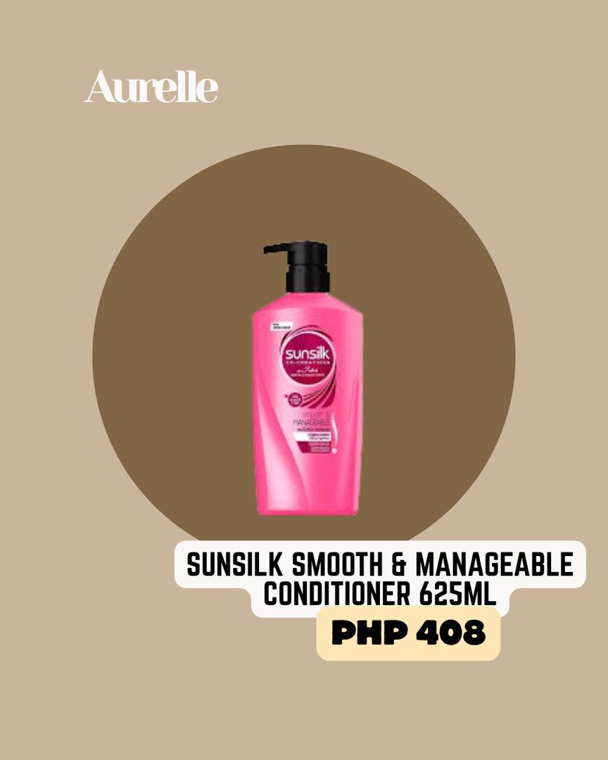 Sunsilk smooth and manageable conditioner (Category: Body Care) located in Manila. Submitted by aurelleph (Listing ID 1465521575, Image 1). Description: 🎀FOLLOW OUR FB, IG AND TIKTOK Stay updated with our latest products, new arrivals, announcements, and restocks. IG: @aurellephofficial FB: Aurelle TIKTOK: aurellephofficial See you there! ♡.