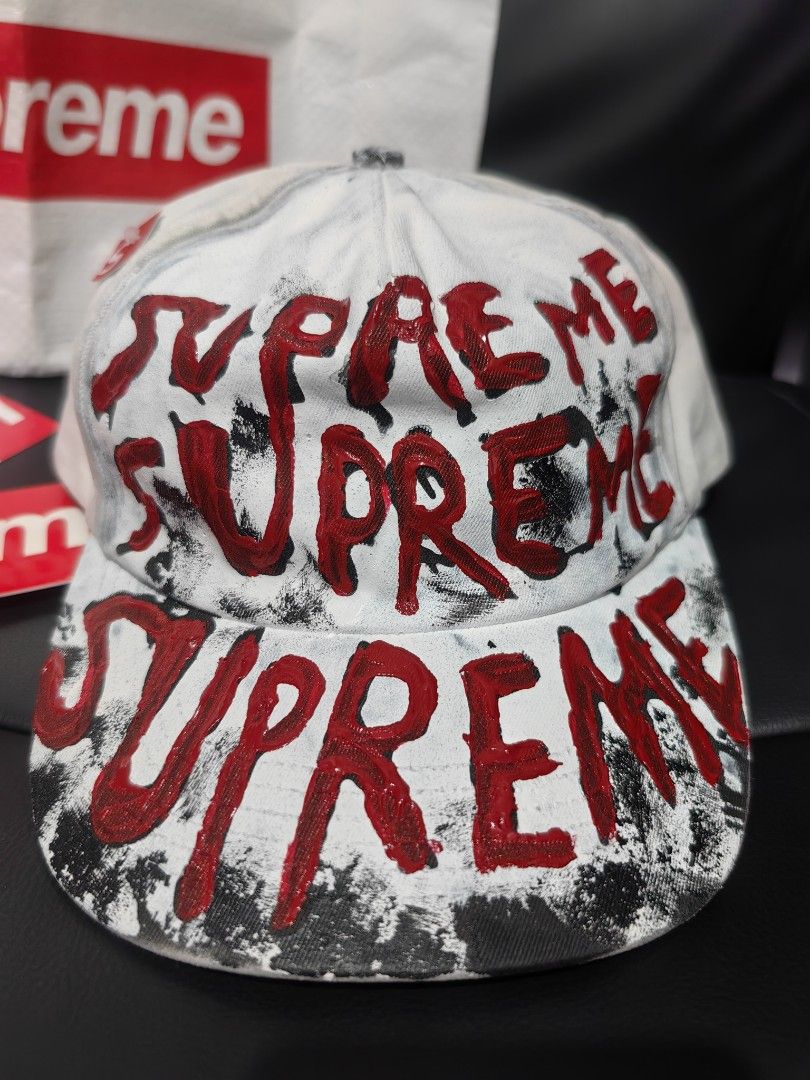 SUPREME CAP (LIMITED) (Category: Caps & Hats) located in Bulacan. Submitted by jzr21.1986 (Listing ID 1465508445, Image 1). Description: LIMITED SUPREME CAP AUTHENTIC 101% HAND PAINTED PRICE 9,500 bought in japan with bag & sticker location marilao bulacan pick up or via lalamove.