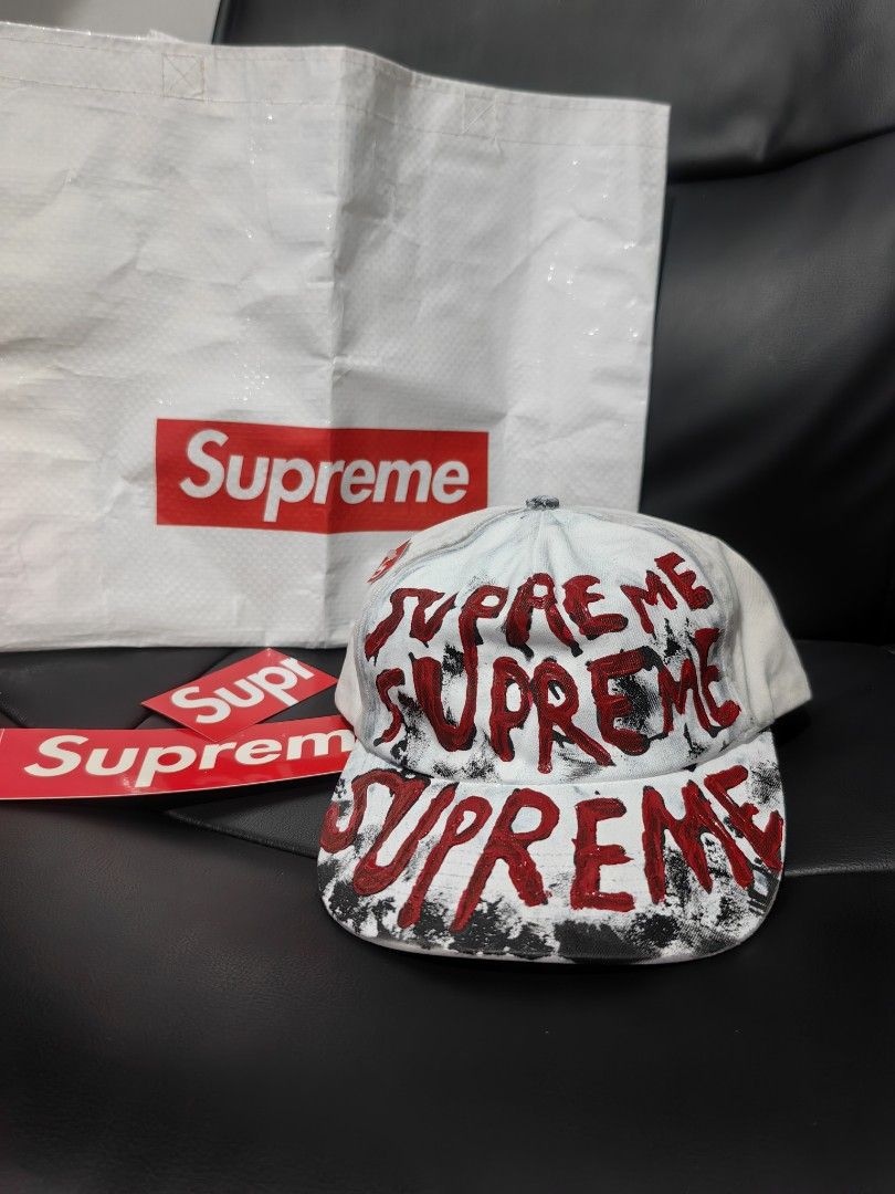 SUPREME CAP (LIMITED) (Category: Caps & Hats) located in Bulacan. Submitted by jzr21.1986 (Listing ID 1465508445, Image 2). Description: LIMITED SUPREME CAP AUTHENTIC 101% HAND PAINTED PRICE 9,500 bought in japan with bag & sticker location marilao bulacan pick up or via lalamove.