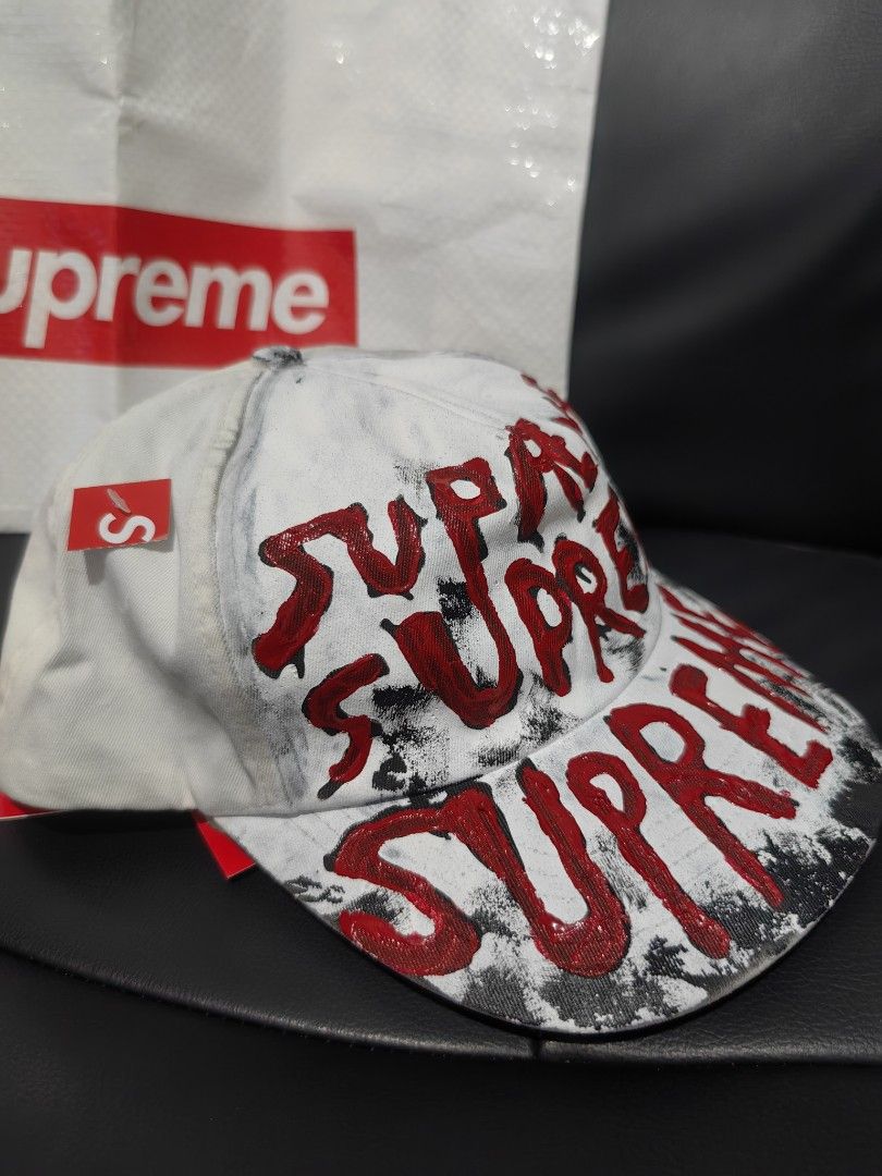 SUPREME CAP (LIMITED) (Category: Caps & Hats) located in Bulacan. Submitted by jzr21.1986 (Listing ID 1465508445, Image 3). Description: LIMITED SUPREME CAP AUTHENTIC 101% HAND PAINTED PRICE 9,500 bought in japan with bag & sticker location marilao bulacan pick up or via lalamove.