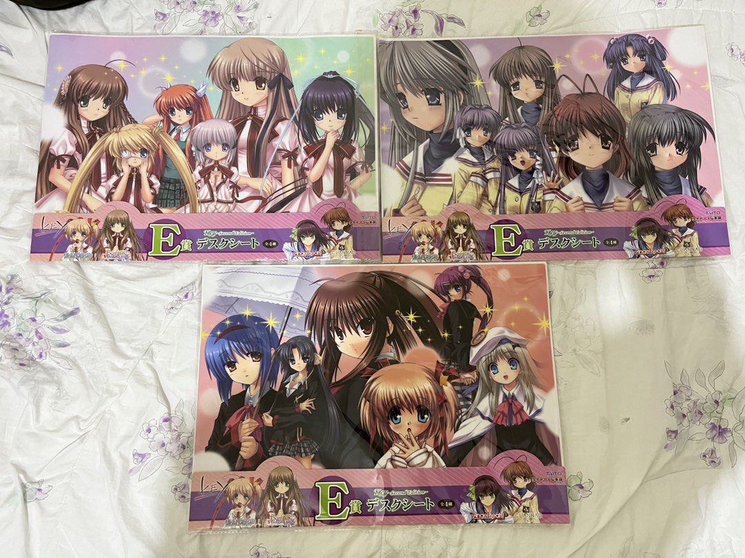 Key Second Edition E Prize Desk Sheet Set 3pcs | CLANNAD / Little Busters / Rewrite (Category: Figurines & Statues) located in Angeles City. Submitted by melloromi (Listing ID 1465515620, Image 1). Description: .