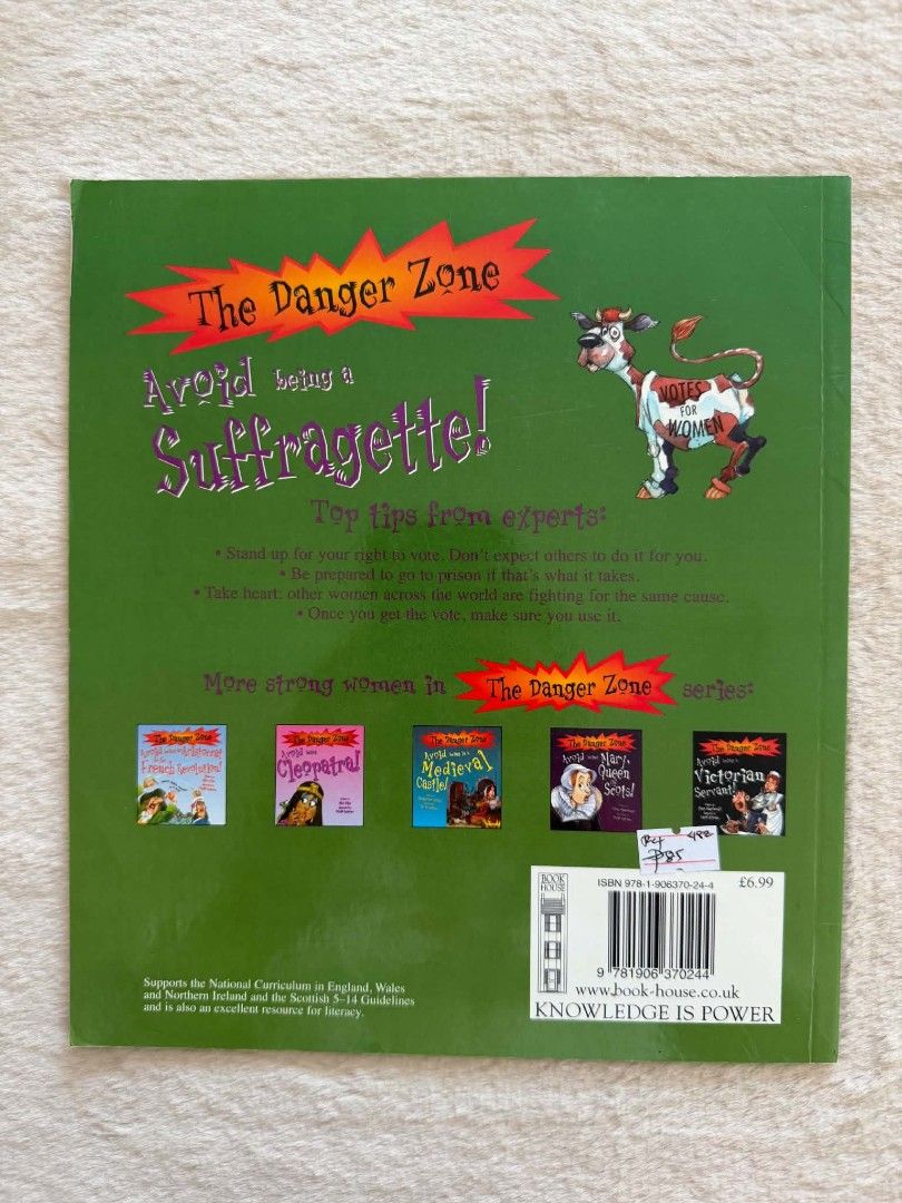 The Danger Zone Avoid being A Suffragette (Category: Storybooks) located in Santiago. Submitted by bookworm_club (Listing ID 1465428301, Image 2). Description: 📚no cancellation, return or exchange. 📚secondhand books. some books are in good condition while some has minimal flaws (foxing, creases, dog-eared pages, etc.) 📚reasonable haggling is allowed. 💰MOP: For same day pickup - CASH & BANK TRANSFER For shipping or scheduled pickup - BANK TRAN
