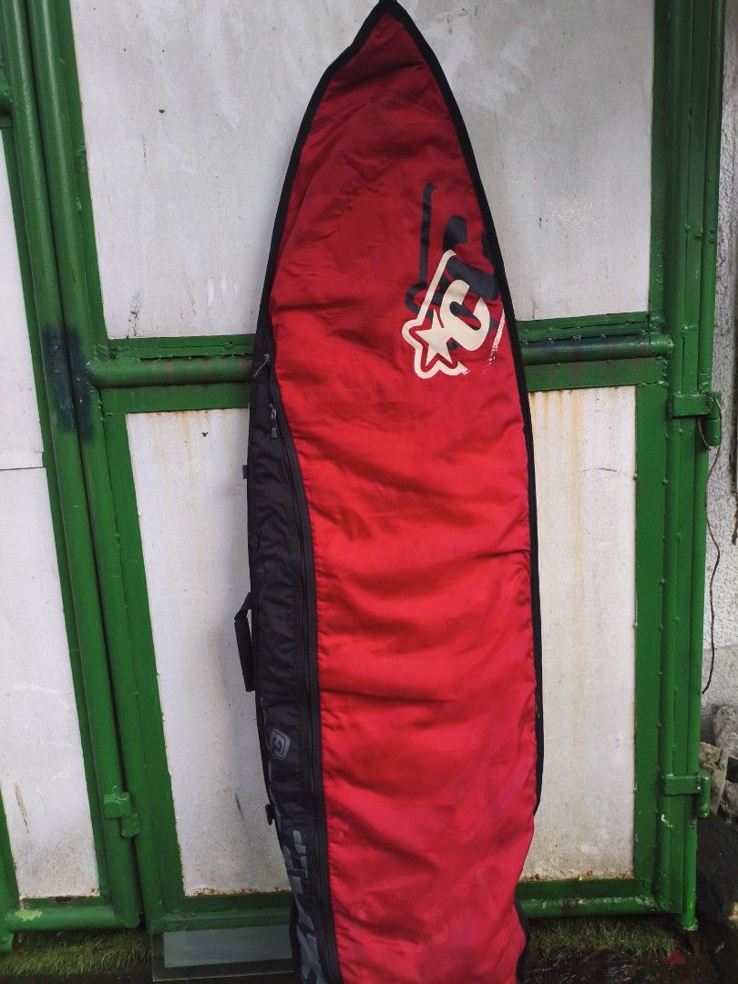 Tokoro Surfboard with Creatures Board Bag (Category: Water Sports) located in Manila. Submitted by tonio124 (Listing ID 1465463424, Image 1). Description: - Brand/Shaper: Tokoro Surfboard - Glassing: Master Works - Dimensions: 5'9" x 18 7/8" x 2 1/4" - Setup: Thruster with futures fin boxes - Inclusions: Red padded travel bag, Leash - Condition: Minor yellowing due to age, water-tight and ready to shred for your next session.