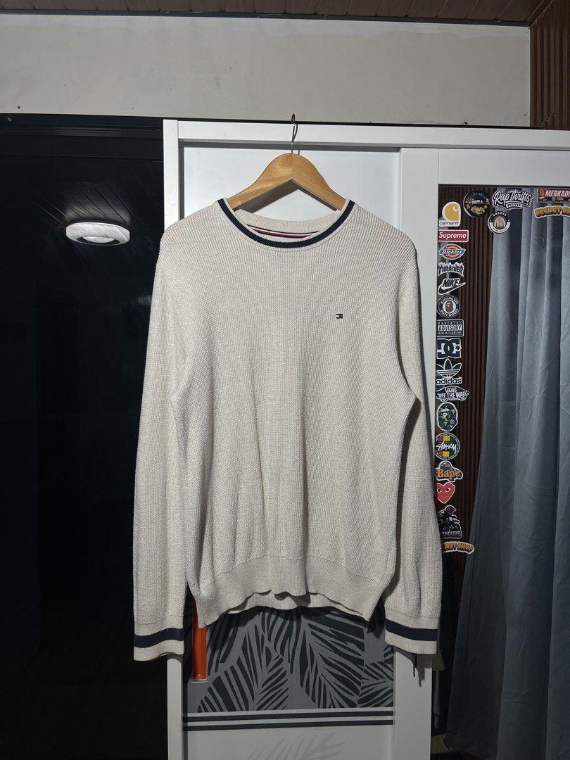 Tommy Hilfiger Knitted Sweater (Category: Coats, Jackets and Outerwear) located in General Santos City (Dadiangas). Submitted by thriftdept. (Listing ID 1465524501, Image 1). Description: Brand: Tommy Hilfiger Size: Medium Dimensions: 20W”26L Authenticity: Authentic Color Rate: 9.3/10 Condition: Excellent Issue: None 🏷️: ₱1,300 .