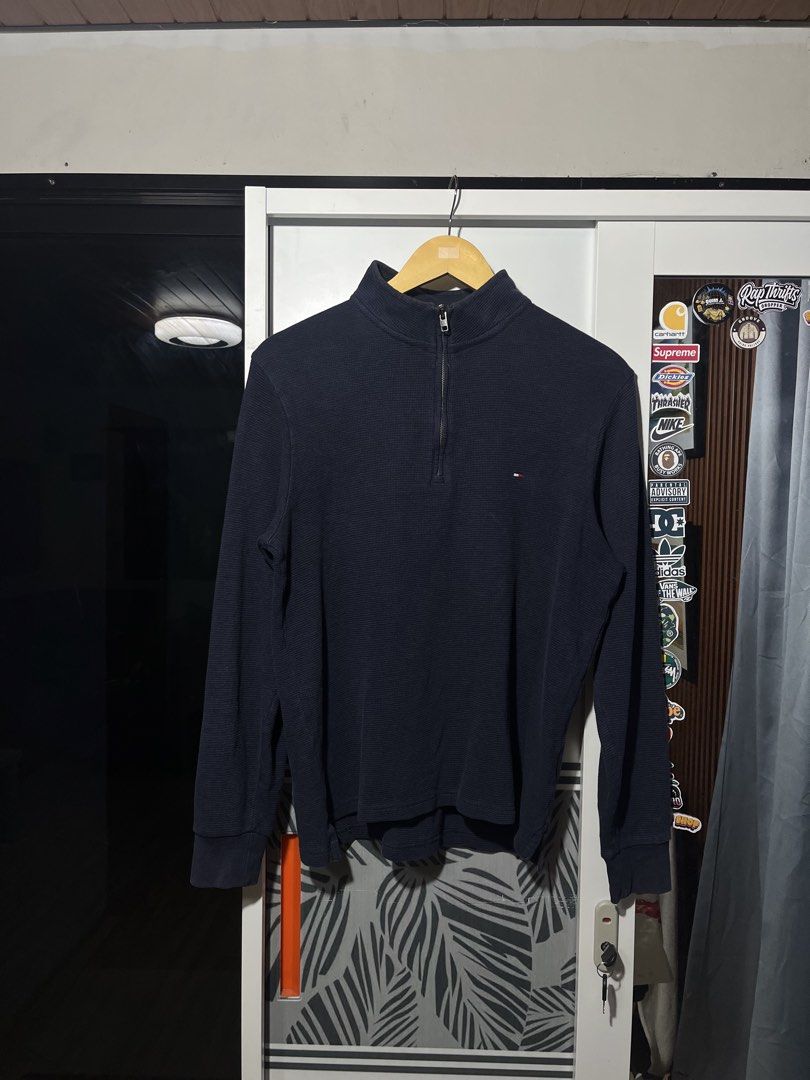 Tommy Hilfiger Quarter Zip (Category: Coats, Jackets and Outerwear) located in General Santos City (Dadiangas). Submitted by thriftdept. (Listing ID 1465524882, Image 1). Description: Brand: Tommy Hilfiger Size: Medium Dimensions: 20W”24-25L Authenticity: Authentic Color Rate: 9/10 Condition: Excellent Issue: None 🏷️: ₱1,300.