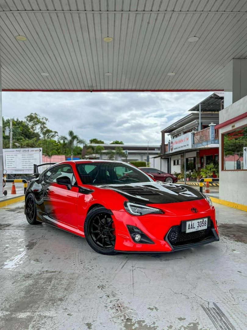 Toyota 86 2.0 GS (M) (Category: Used Cars) located in Manila. Submitted by jjaminal (Listing ID 1465437910, Image 1). Description: 2013 / 2014 Toyota GT86 Aero Manual Complete papers and 2 keys Owner/Seller unit Details & Modifications: • Mileage: 38,xxx km only • original aero version top of the line • 18” Rota mags w/ 90% tire tread • Vland headlights, taillights & 3rd brake light • Varis triple vent carbon hood • Tein Flex Z coilovers • Custom