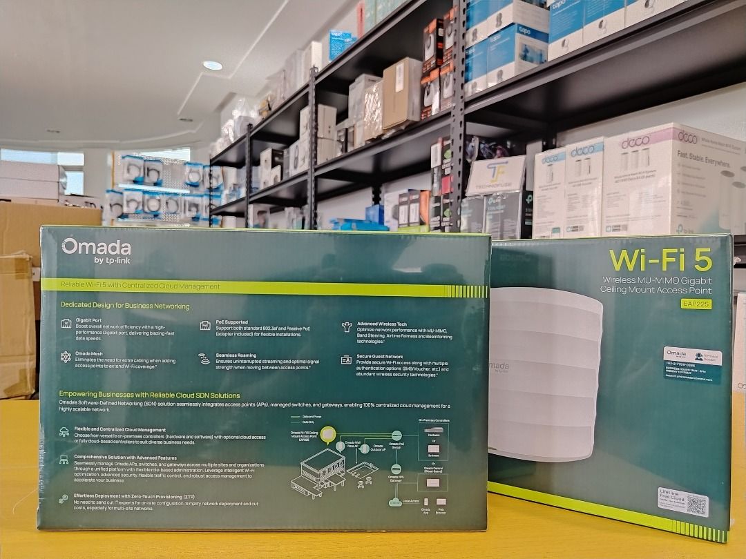 TP-Link Omada EAP225 -Ceiling AC1350 Wireless MU-MIMO Gigabit Ceiling Mount Access Poin (Category: Office & Business Technology) located in Pasig City. Submitted by technofuseofficial (Listing ID 1465450055, Image 2). Description: TP-Link Omada EAP225 -Ceiling AC1350 Wireless MU-MIMO Gigabit Ceiling Mount Access Point Brand New and Original Items Store Location: 3Rd Floor Unit 303, 604 Shaw Boulevard, Barangay Kapitolyo, Pasig City Same Day Deliv