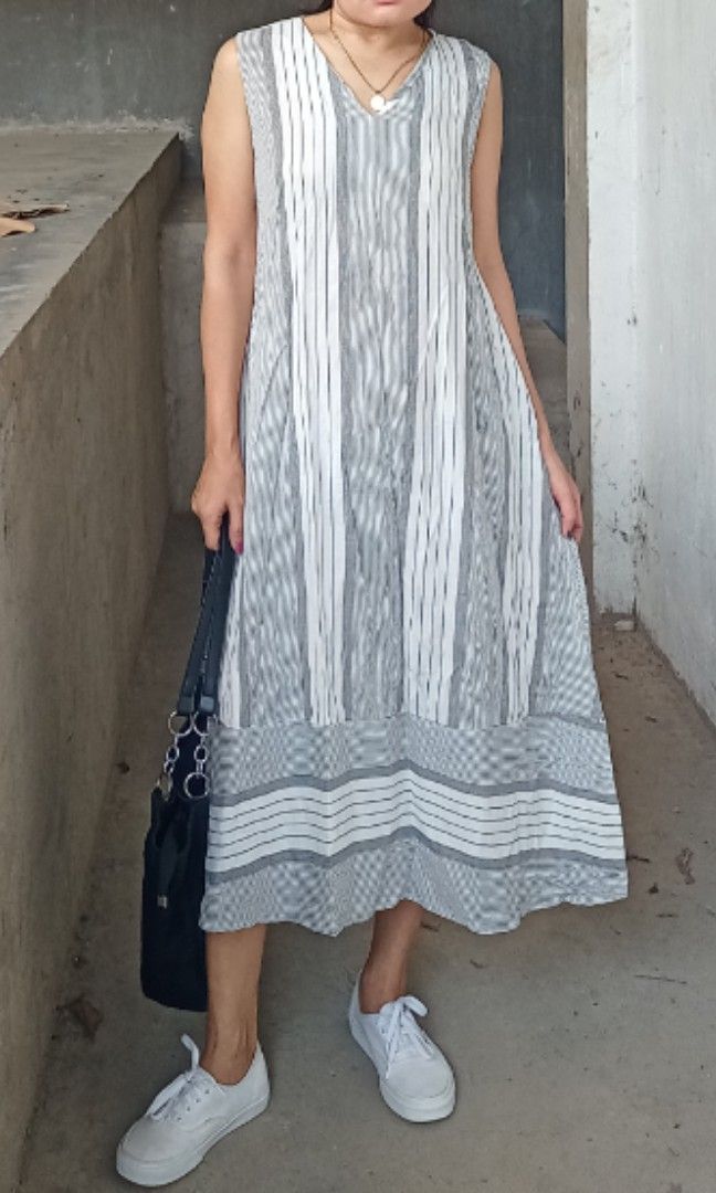 Trend stripe slip dress (Category: Dresses) located in Davao. Submitted by kannikasok1987 (Listing ID 1465395694, Image 2). Description: Wd side pocket cotton Bust 38 L 45 mall quality.