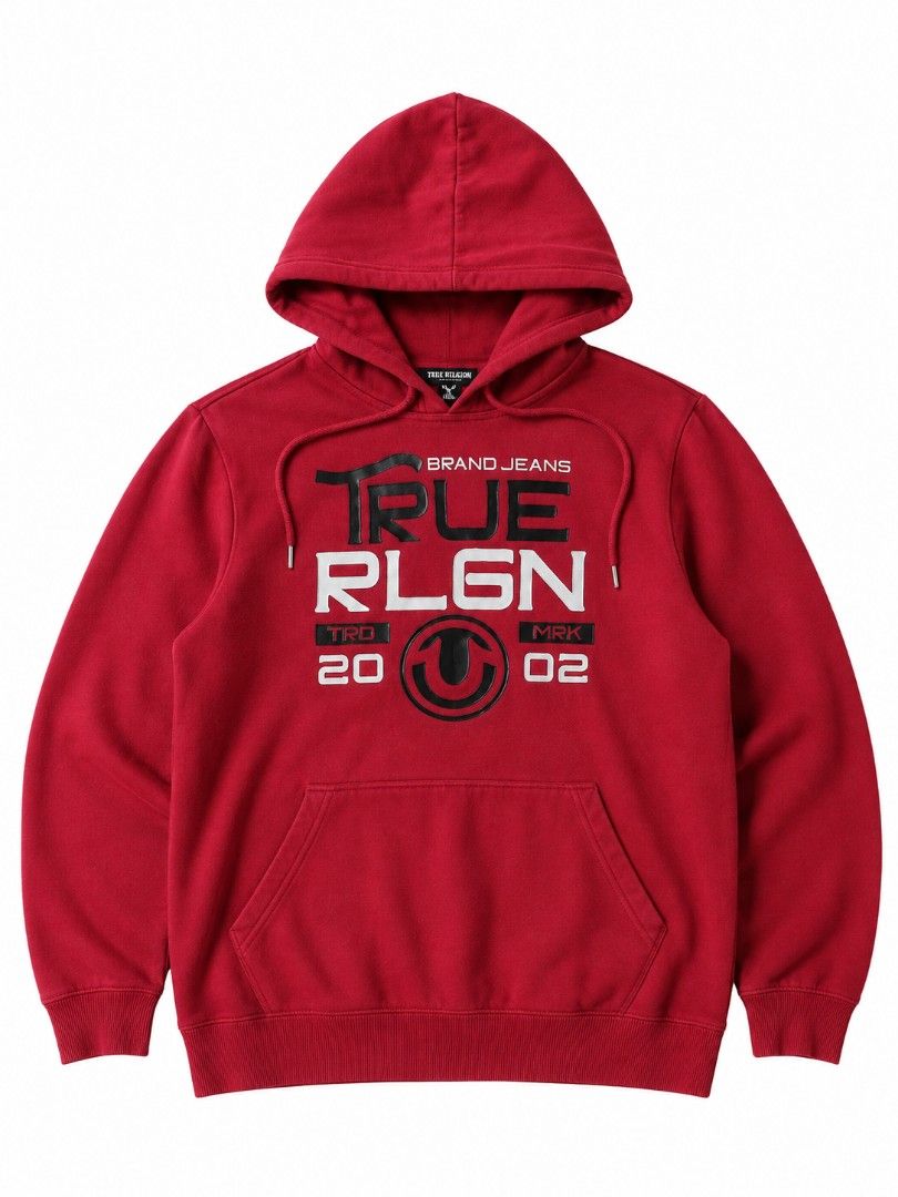 True Religion Pull Over Hoodie (Category: Hoodies) located in Cagayan de Oro. Submitted by markthrifthub (Listing ID 1465442636, Image 1). Description: TRUE RELIGION Pull over Hoodie Prominent front graphic logo VGood Condition 💯 Size:S on tags Best fit:M-L W:21.5 L:27 Price:950 SHIPPED 🤝.