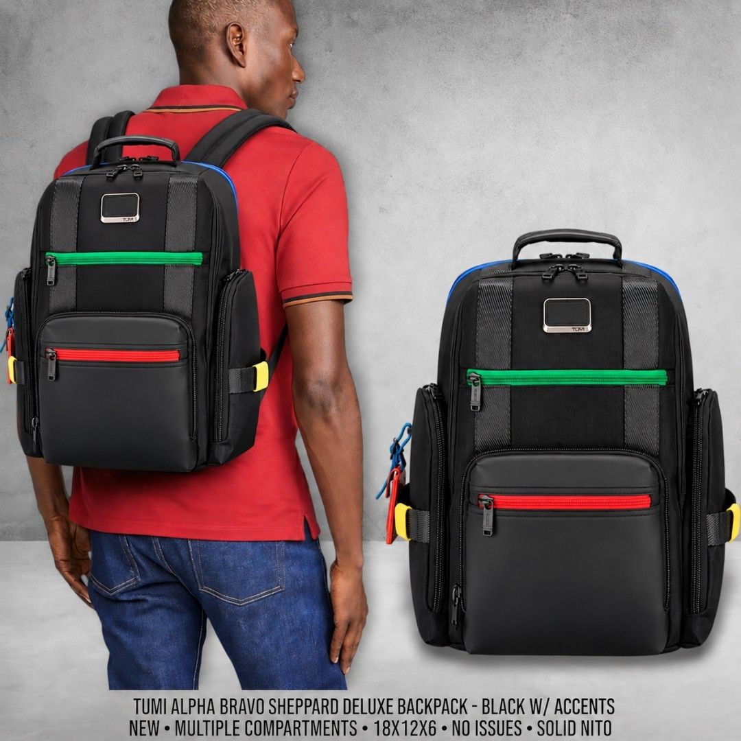 TUMI ALPHA BRAVO SHEPPARD DELUXE BACKPACK (Category: Backpacks) located in Tagbilaran City. Submitted by grace.itw (Listing ID 1465526158, Image 1). Description: TUMI ALPHA BRAVO SHEPPARD DELUXE BACKPACK MULTIPLE COMPARTMENTS LAPTOP COMPARTMENT 18 INCHES HEIGHT 12 INCHES WIDTH 6 INCHES DEPTH NO ISSUES 7,550+SF.